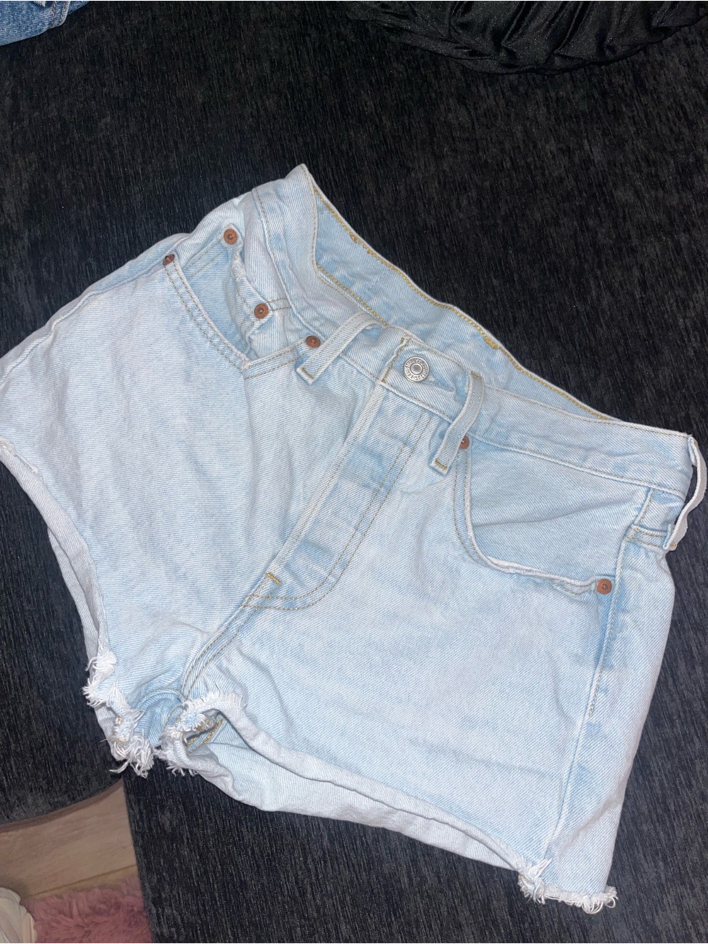 Levi's Light Blue High-Waist Denim Shorts